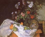 Paul Cezanne, Still life with Flowers and Fruit